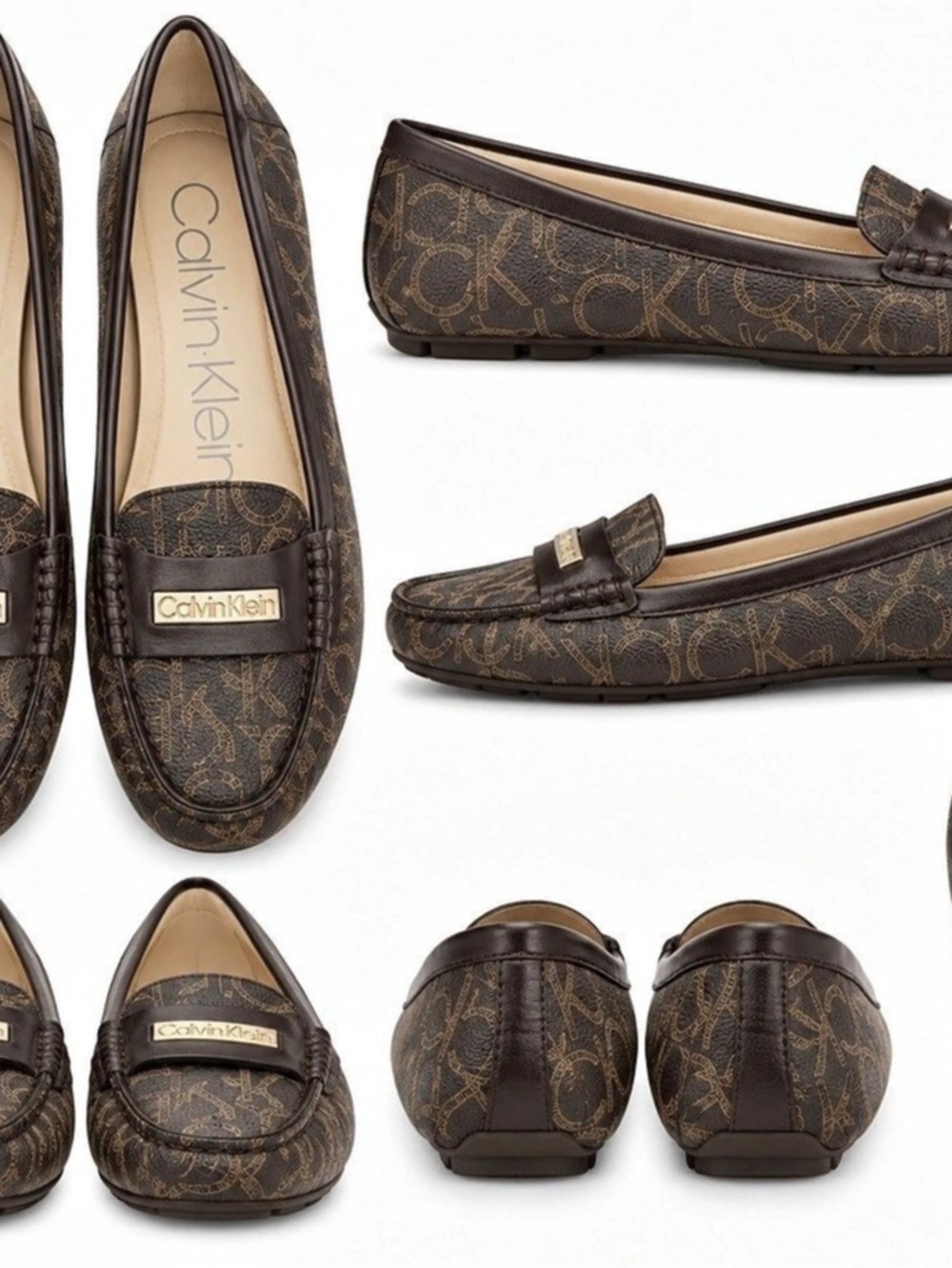Calvin Klein Chantal Driving Loafer Monogram Brown